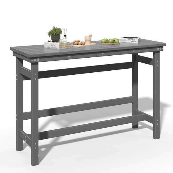 Outdoor HDPE Bar Table 41" Counter Height Rectangle Patio Bar Table