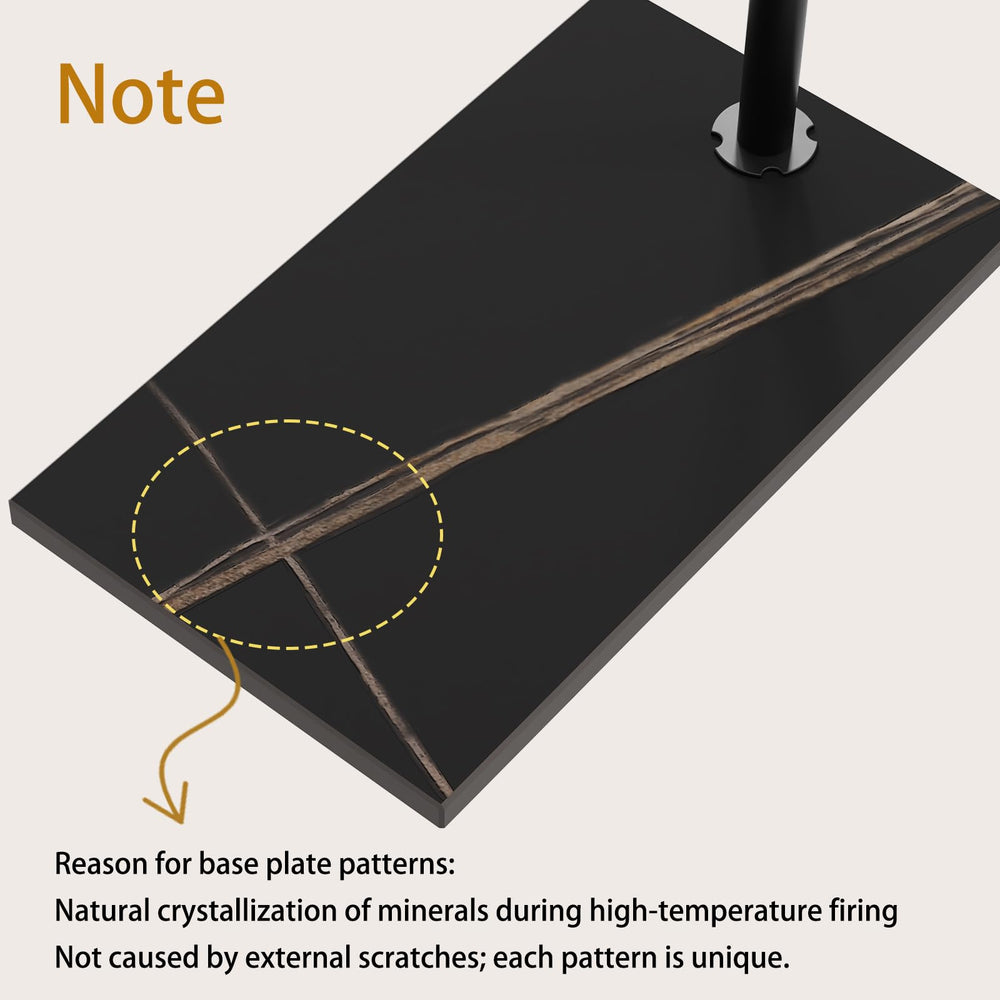 L-Shaped Metal Coat Rack with Rock Base