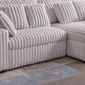 Convertible Sectional Sofa with Power Recliner & USB Charging