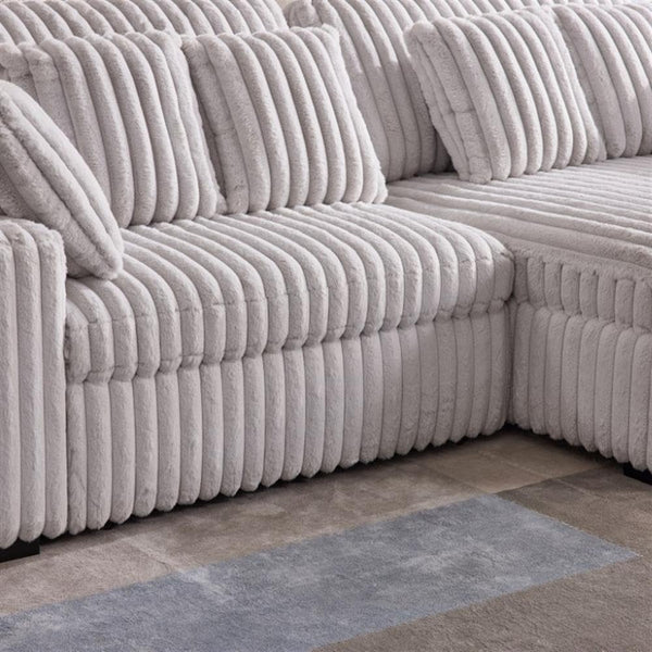 Convertible Sectional Sofa with Power Recliner & USB Charging