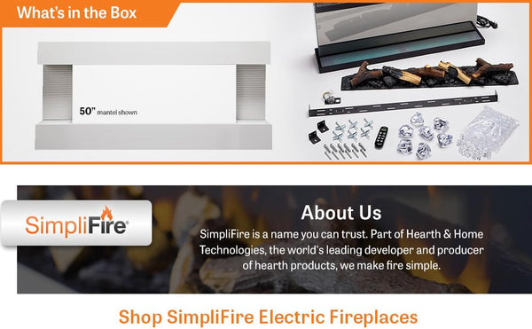Wall Mount Electric Fireplace with Floating Mantel