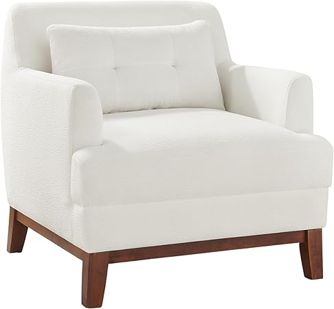 Oversized Accent Chair – Terry Fabric, Mid-Century Modern Reading Chair