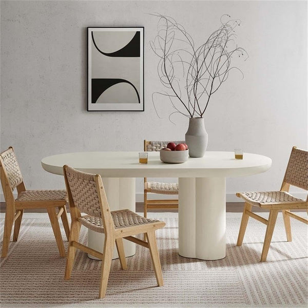 Modway EEI-6764-WHI Caspian 72" Oval Concrete Dining Table, White
