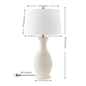Contemporary Polyresin Table Lamp Set of 2 with LED Bulbs – 30 Inch