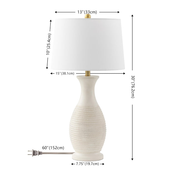 Contemporary Polyresin Table Lamp Set of 2 with LED Bulbs – 30 Inch