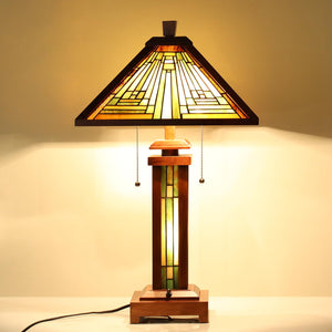 Tiffany Stained Glass Table Lamp – Amber Brown