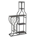 5-Tier Freestanding Wine Rack with Glass Holder