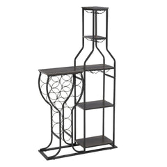 5-Tier Freestanding Wine Rack with Glass Holder