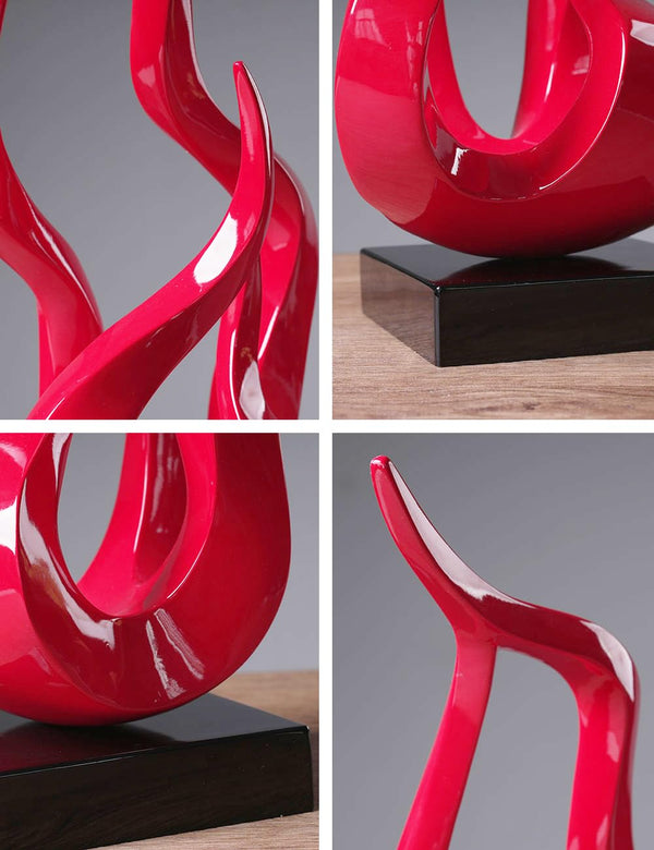 Abstract Flame Sculpture Figurine – Polyresin Table Decor Statue