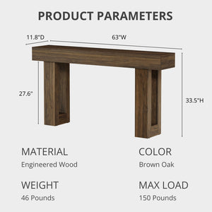 63-Inch Fluted Console Table