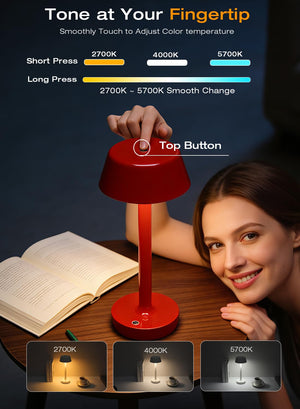 Cordless Rechargeable LED Table Lamp with Touch Dimming