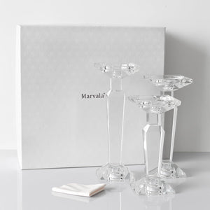 Crystal Candelabra Set — Dual-Purpose Pillar & Taper Candle Holder