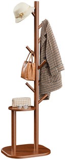 Freestanding Hall Tree Coat Rack with 8 Hooks & Storage Shelf