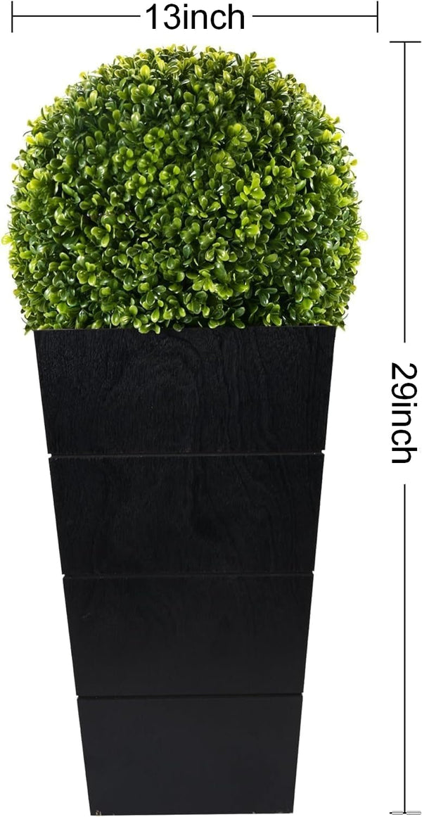 Artificial Boxwood Topiary with LED Lights & Pot