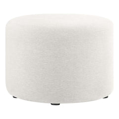 Round Woven Fabric Ottoman with Legs