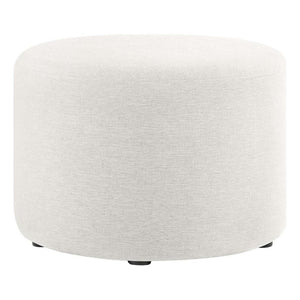 Round Woven Fabric Ottoman with Legs
