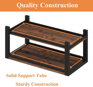 Industrial Coffee Table with Lower Shelf