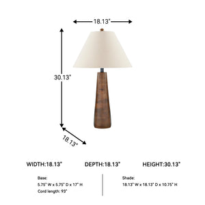 Wood Base Empire Shade Table Lamp with 3-Way Switch