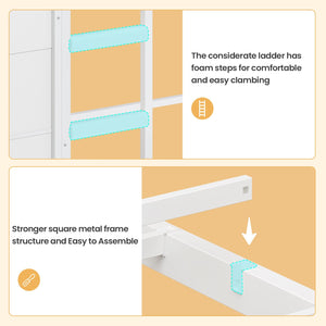 Twin Over Twin Bunk Bed with Storage Drawers & LED Lights