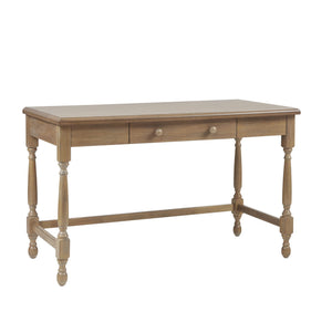 Farmhouse Writing Desk with Drawer – Natural Wood, 47.5"W