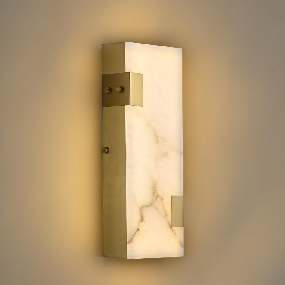 Modern Alabaster LED Wall Sconce with Dimmable Warm Light