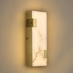 Modern Alabaster LED Wall Sconce with Dimmable Warm Light