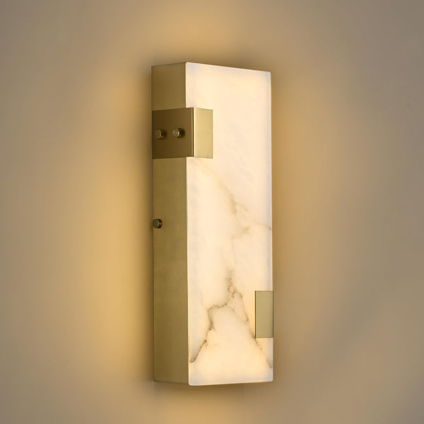 Modern Alabaster LED Wall Sconce with Dimmable Warm Light