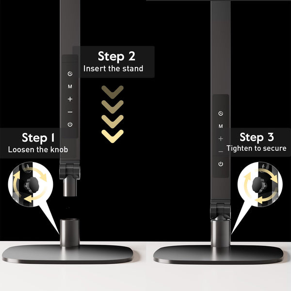 LED Desk Lamp with Swing Arm & Webcam Light
