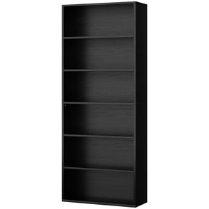6-Tier Tall Bookcase – Wood Floor Standing Display Shelf