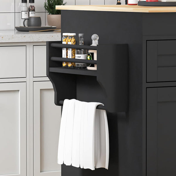 Extendable Rolling Kitchen Island with Dining Table