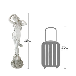 Spring Awakening Woman Garden Statue – 40" Tall Cast Stone Resin