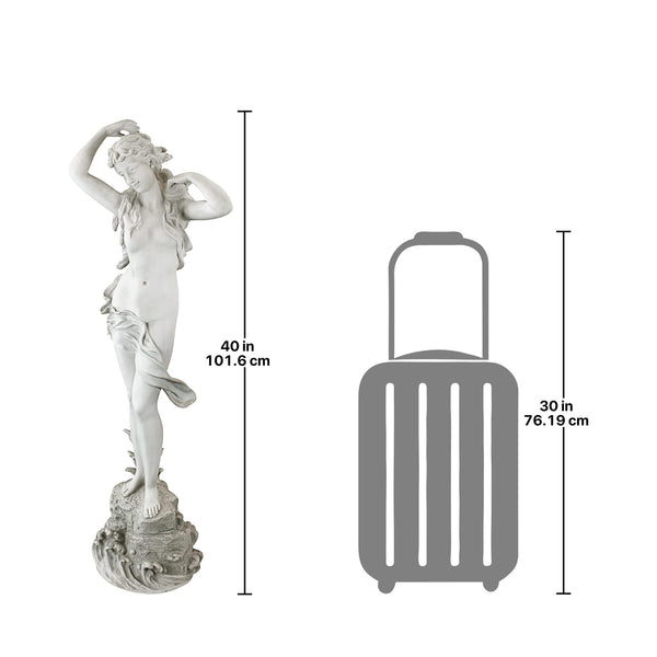 Spring Awakening Woman Garden Statue – 40" Tall Cast Stone Resin