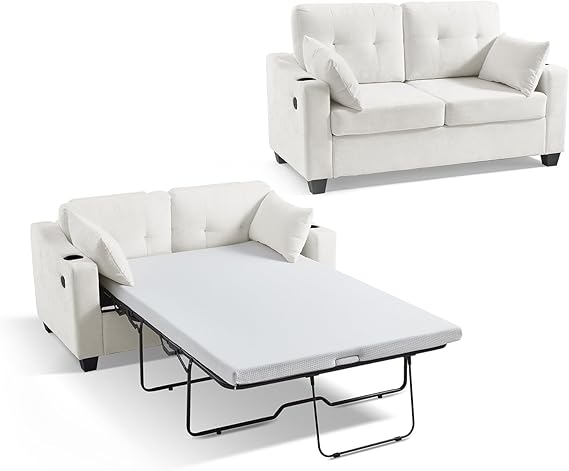 Corduroy Pull-Out Sleeper Sofa Bed