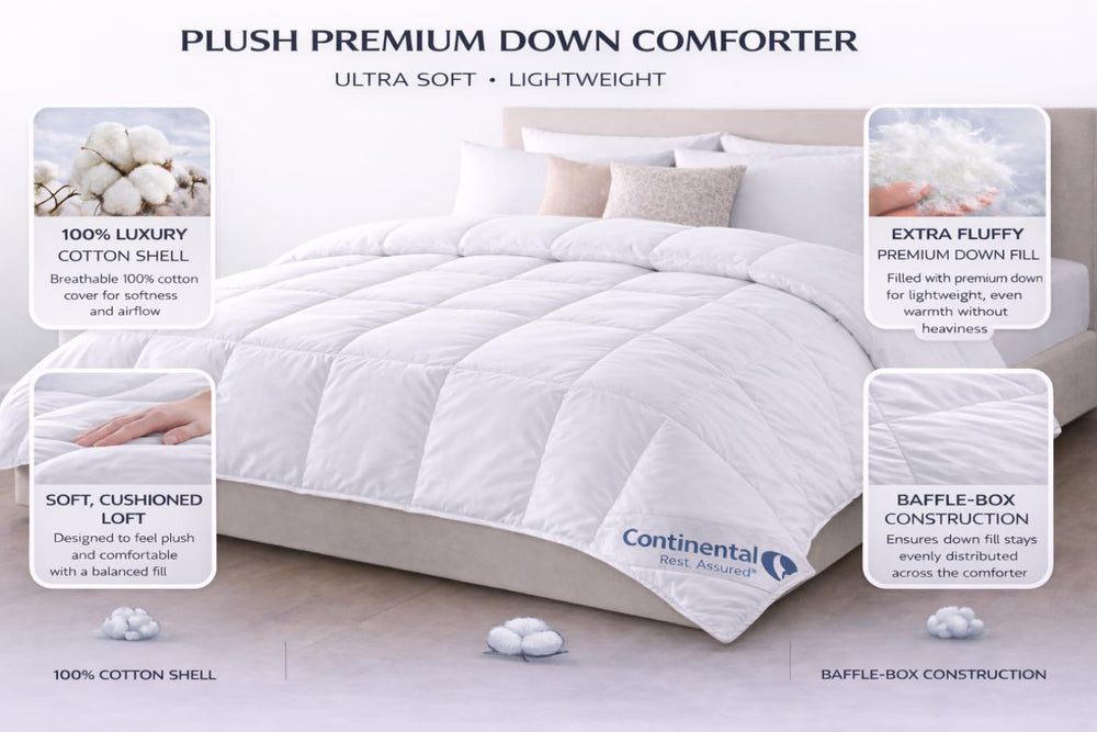 Lightweight White Down Comforter 550 Fill Power