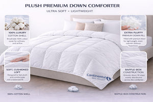 Lightweight White Down Comforter 550 Fill Power