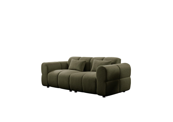 Modern 3-Seater Loveseat Sofa with Lambswool Upholstery