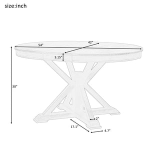 Round Extendable Dining Table with Butterfly Leaf