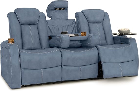 Power Reclining Home Theater Sofa – Italian Leather