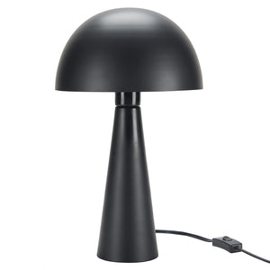 Mushroom Table Lamp 16" | Matte Black Metal Accent Light