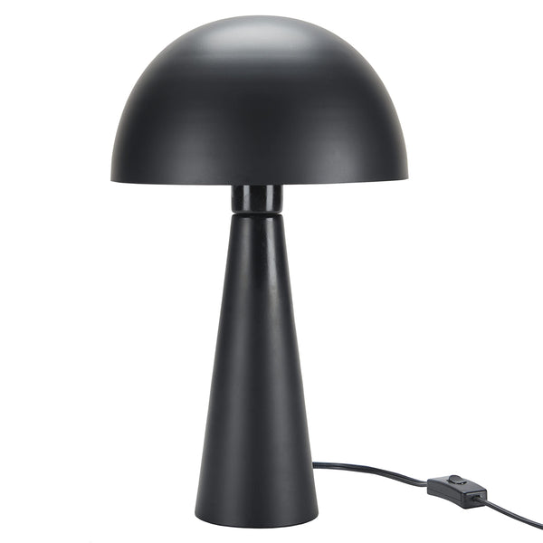 Mushroom Table Lamp 16" | Matte Black Metal Accent Light