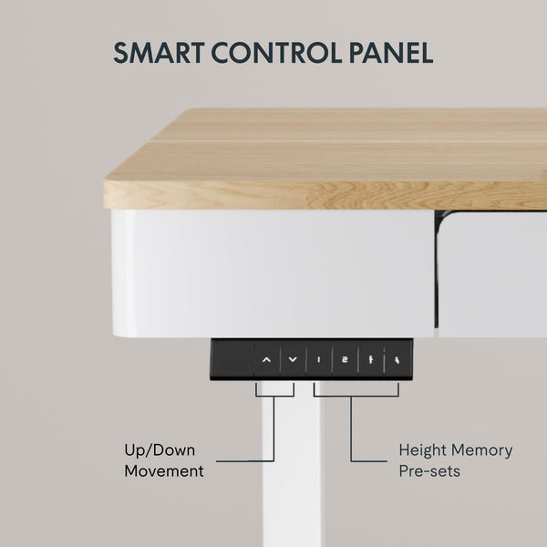 Electric Height-Adjustable Standing Desk with Drawer
