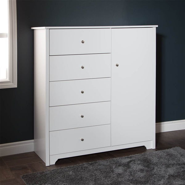 Door Chest with 5 Drawers and Adjustable Shelves