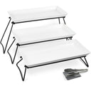3-Tier Serving Tray Set – White Melamine Platters for Party & Buffet