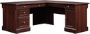 L-Shaped Executive Desk with File Cabinet & Storage Drawers
