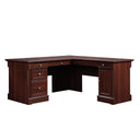 L-Shaped Executive Desk with File Cabinet & Keyboard Tray