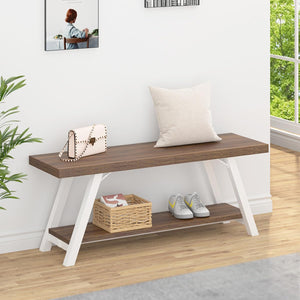 Rustic Entryway Bench with Shoe Storage