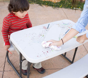 Folding Kids Picnic Table – HDPE & Steel, Seats 4