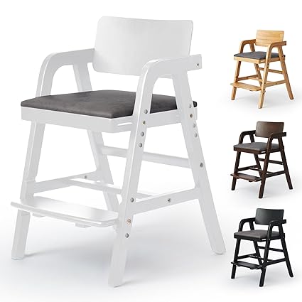 Adjustable Wooden High Chair for Toddlers & Babies