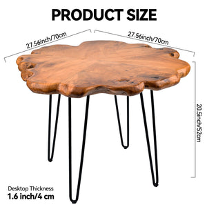 Live Edge Cedar Side Table with Waterproof Top