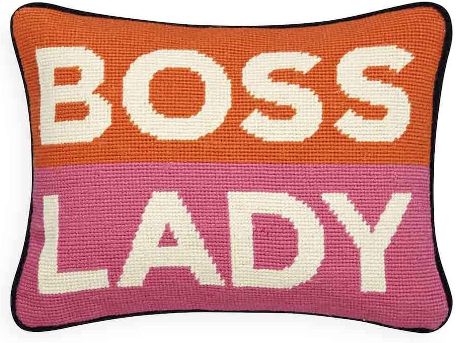 Needlepoint Throw Pillow – Boss Lady